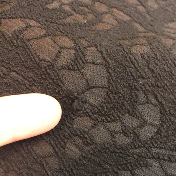 Saks OffFifth Womens Black Dress Ponte Sides Lace Overlay - Picture 9 of 10